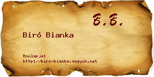 Biró Bianka névjegykártya
